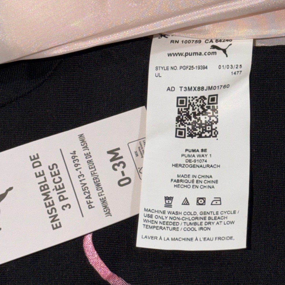 Puma Infant Set with Black and Pink - Picture 4 of 8